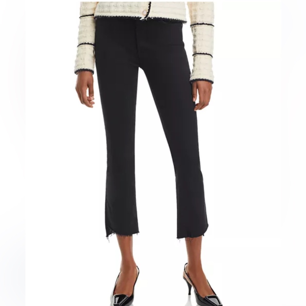Mother jeans straight leg the insider crop step fray not guilty size 27 black